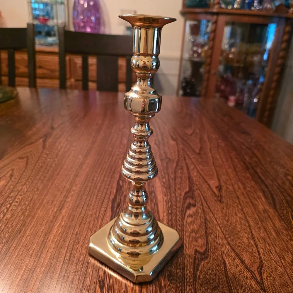 Baldwin Brass Beehive Candlestick Holder Forged in America Octagonal Base 10in